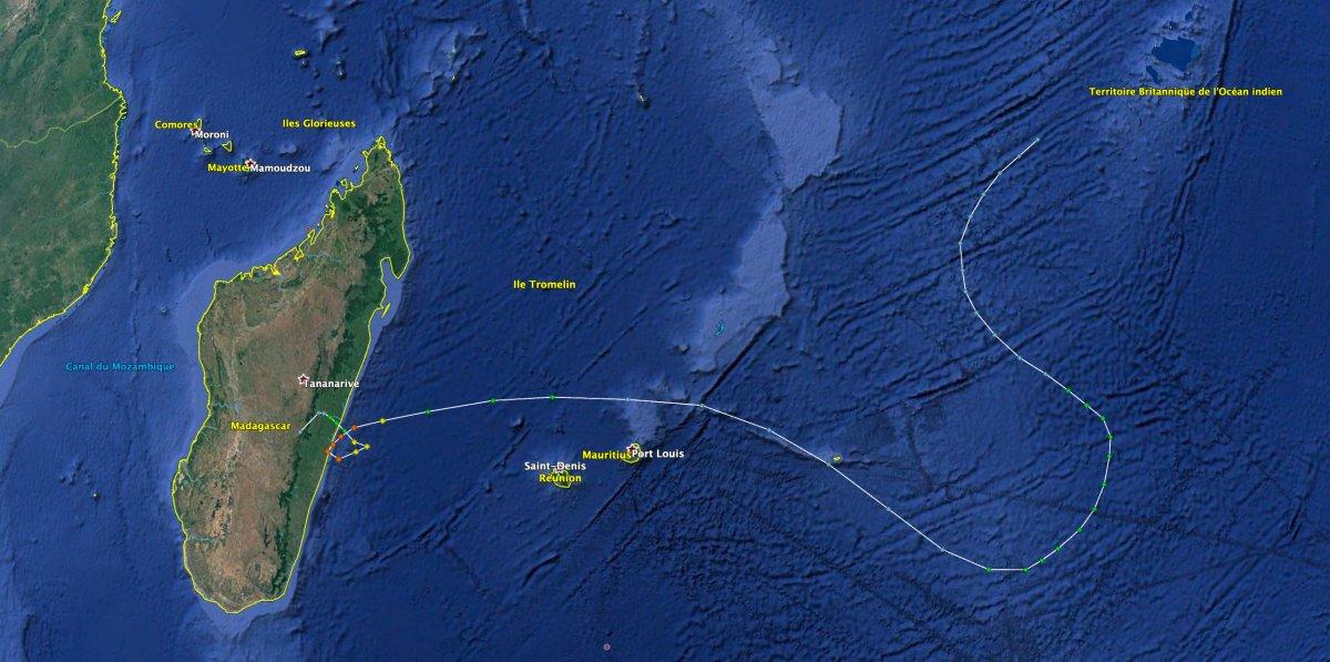 Trajectoire cyclone edwige