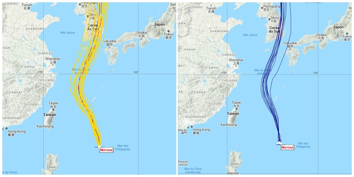 Trajectoire typhon maysak