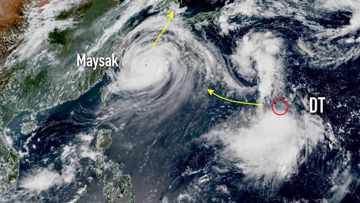 Le typhon Maysak vers la Corée du Sud et une menace en vue pour le Japon