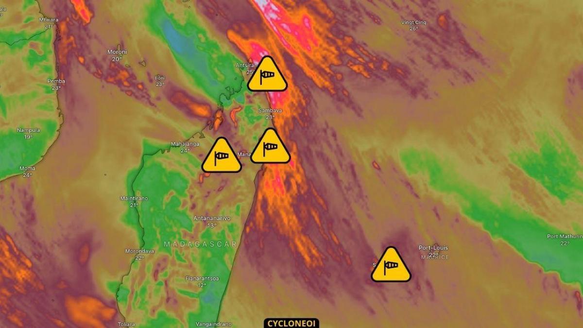 Vents forts à Madagascar et La Réunion : rafales jusqu’à 90 km/h