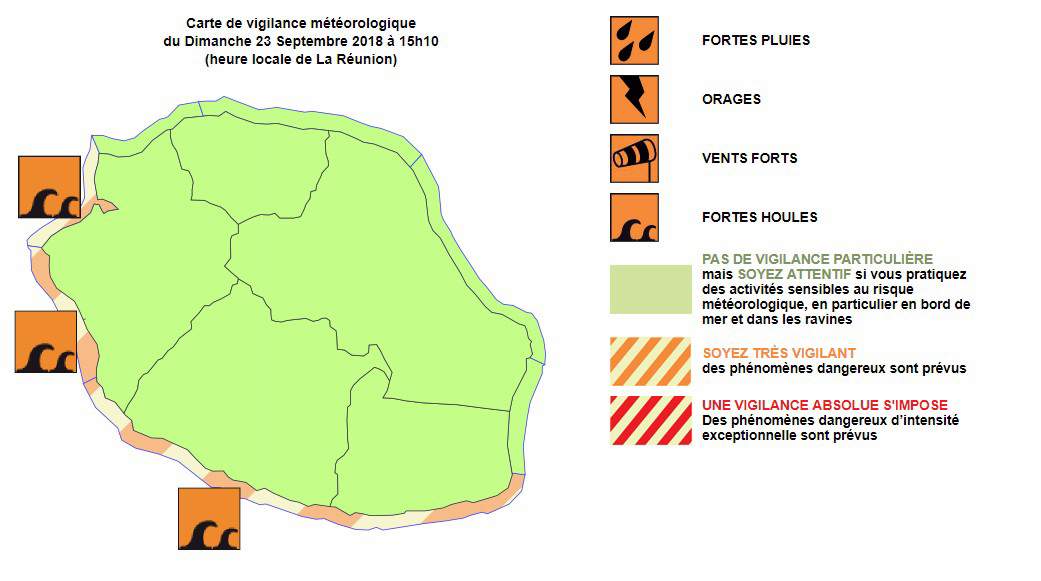 Vigilance forte houle à la Réunion ©Météo France