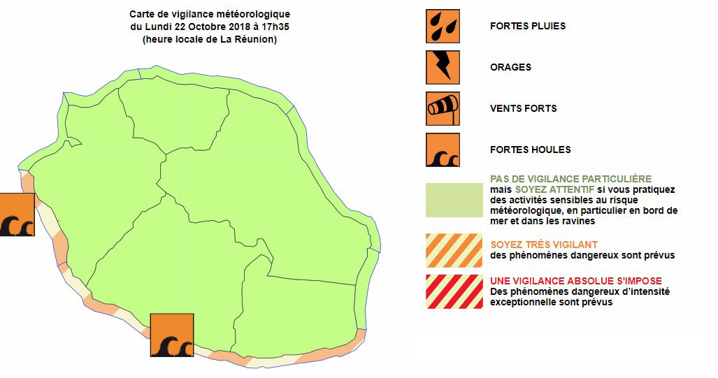 Vigilance forte houle à la Réunion