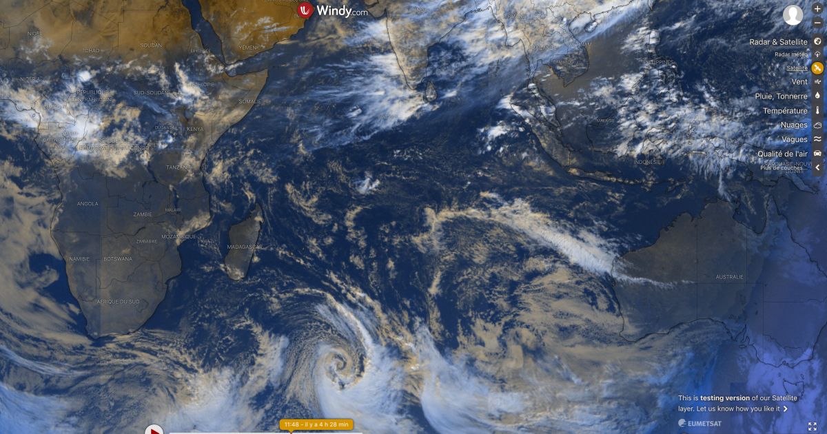 On n'arrête plus Windy qui nous propose un calque image satellite