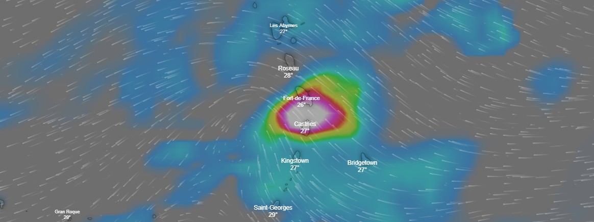 SImulation modèle GFS via Windy