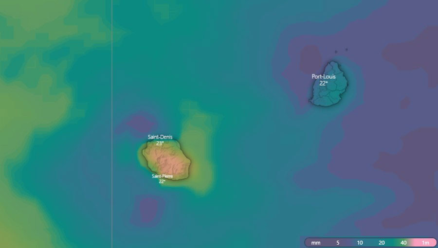 Cumul pluviométrique à la Réunion
