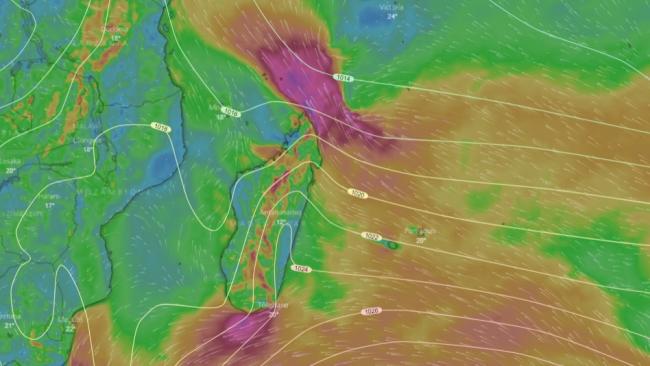 Renforcement du vent et baisse des températures dans l'océan indien sud-ouest
