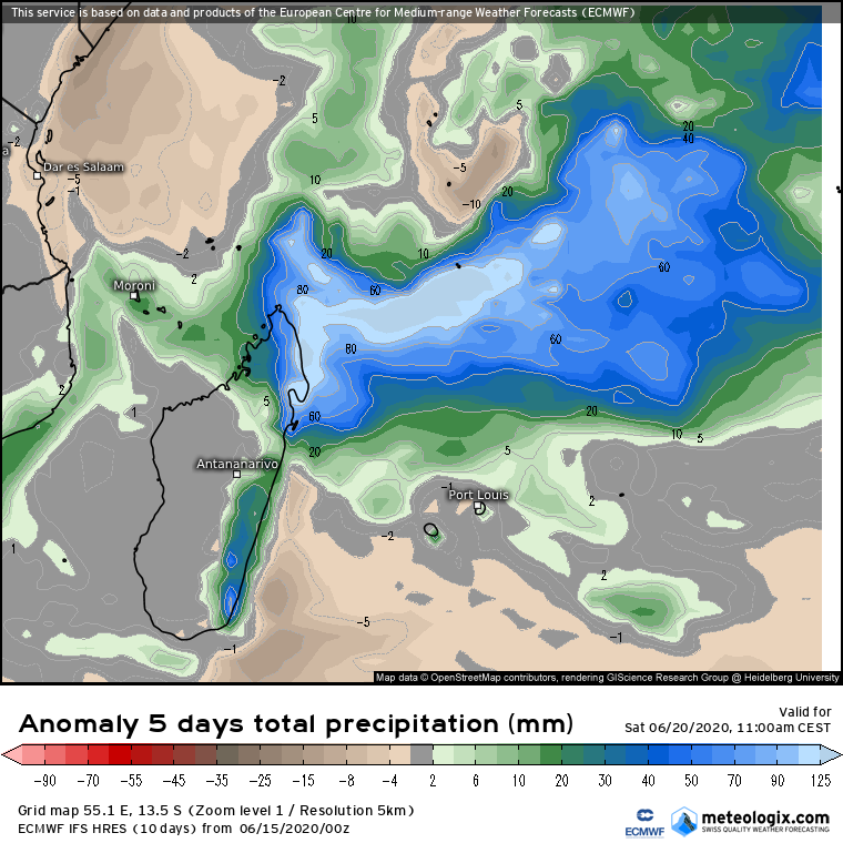 anomalie de précipitation madagascar