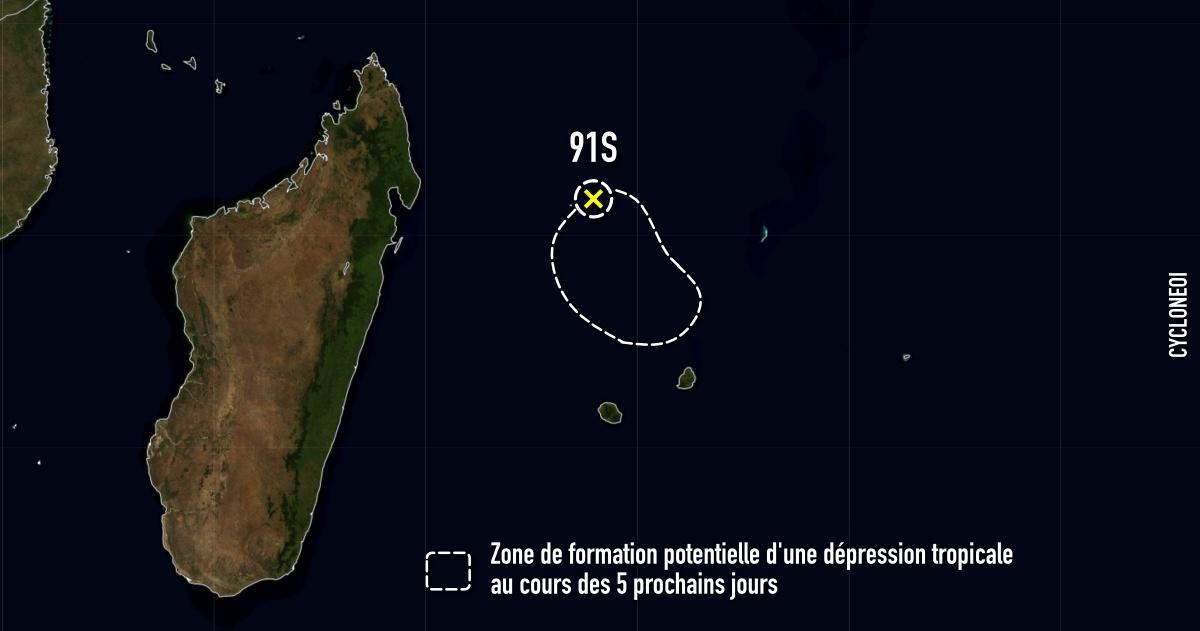 Zone de formation depression tropicale 91s